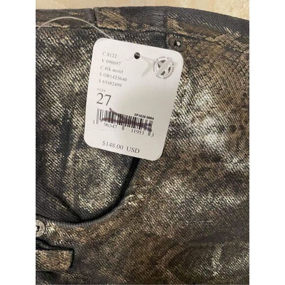 Free People x We The Free CRVY Georgine Foil Jeans Size 27 - Picture 6 of 6